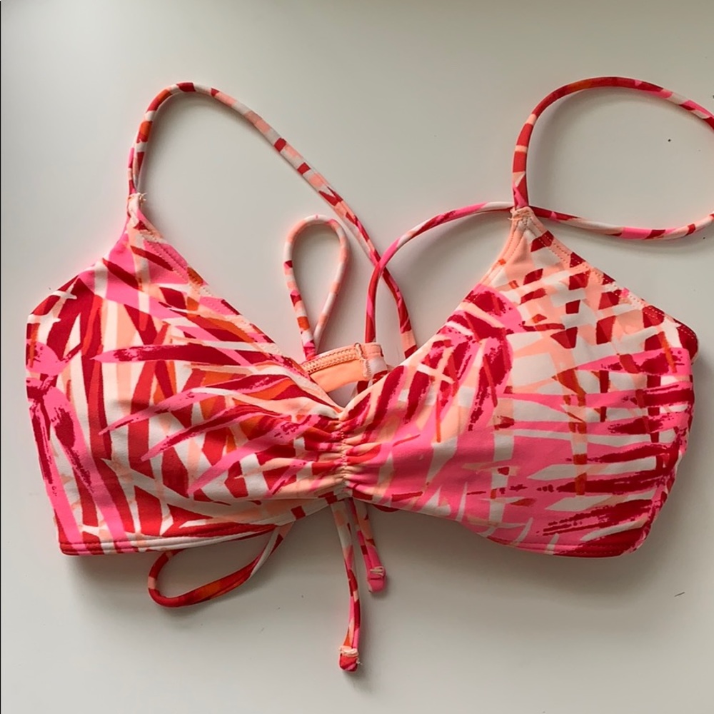 Neon patterned aerie bikini top